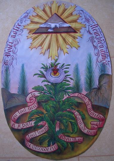 Alacoque_Leben_07.jpg - Die Früchte der Herz Jesu Verehrung, Gemälde aus dem Heimsuchungskloster Paray-le-Monial, Frankreich