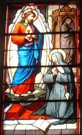 alacoque0021.jpg - Margareta Maria Alacoque, Glasfenster im ehemaligen Kloster der Heimsuchung in Thonon, Frankreich