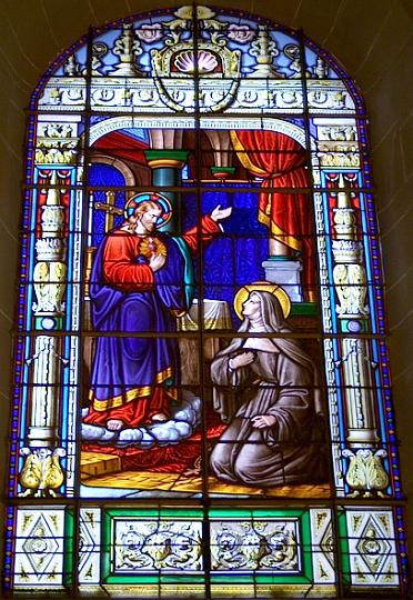 alacoque0022.jpg - Glasfenster im ehemaligen Heimsuchungskloster in Thonon, Frankreich