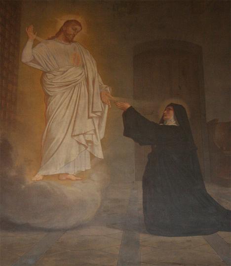 alacoque0023.jpg - Margareta Maria Alacoque, Gemälde in der Kirche des Heimsuchungskloster in Troyes, Frankreich