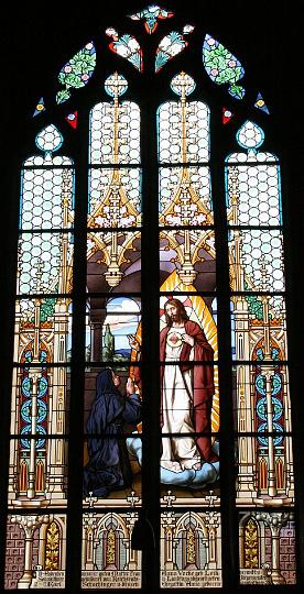 alacoque0030.jpg - Margareta Maria Alacoque, Glasfenster in der Pfarrkirche von Eferding, Oberösterreich