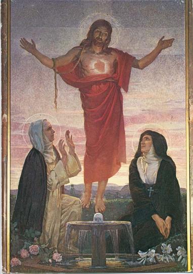 alacoque0036.jpg - Andachtsbild: Jesus offenbart sein Herz (Herz Jesu) der sel. Maria Droste zu Vischering und der hl. Margaretha Maria Alacoque