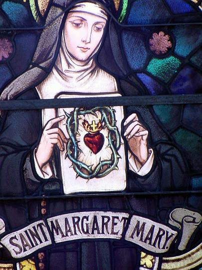 alacoque0039.jpg - Margareta Maria Alacoque, Glasfenster in der Kirche St. Margareta Maria in Swannanoa, North Carolina, USA