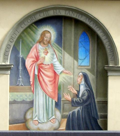 alacoque0041.jpg - Margareta Maria Alacoque, Gemälde im Heimsuchungskloster Alzano, Italien