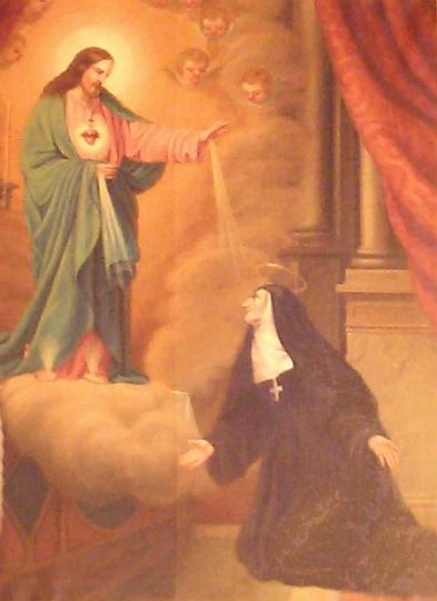 alacoque0042.jpg - Margareta Maria Alacoque, Gemälde im Heimsuchungskloster Alzano, Italien