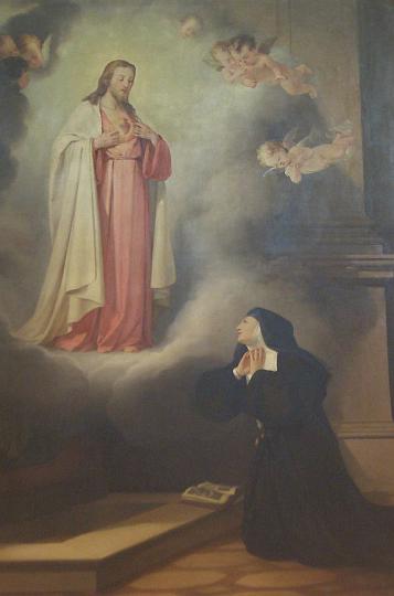 alacoque0045.jpg - Margareta Maria Alacoque, Gemälde im Heimsuchungskloster Baggivara, Italien