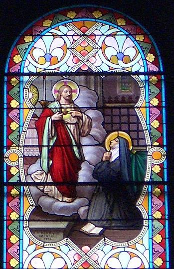 alacoque0052.jpg - Margareta Maria Alacoque, Glasfenster in der Kirche Franz von Sales in Grenoble, Frankreich