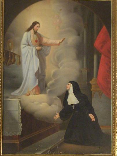 alacoque0061.jpg - Margareta Maria Alacoque, Gemälde im Heimsuchungskloster in Neapel, Italien