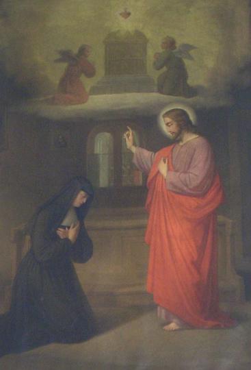 alacoque0066.jpg - Margareta Maria Alacoque, Gemälde im Heimsuchungskloster in Oberroning, Bayern