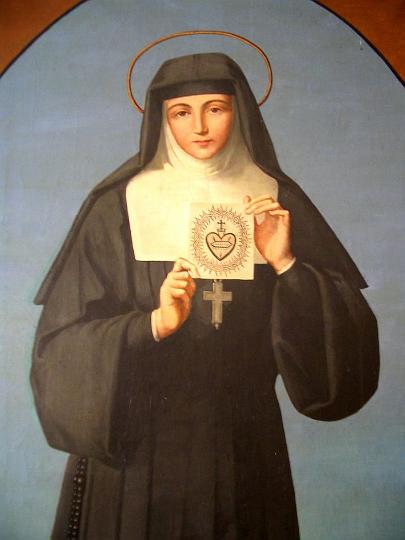alacoque0082.jpg - Margareta Maria Alacoque, Gemälde im Heimsuchungskloster Paray-le-Monial, Frankreich (Ausschnitt)