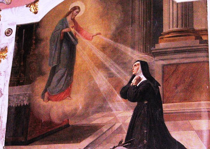 alacoque0131.jpg - Margareta Maria Alacoque, Gemälde in der Pfarrkirche St. Michael, Cortemilia, Italien