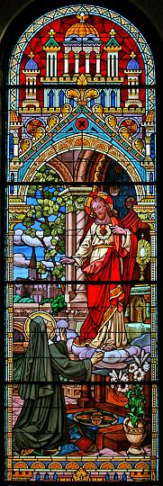 alacoque0144.jpg - MArgareta Maria Alacoque, Glasfenster in der St. John the Evangelist Catholic Church in Green Bay, WI, USA