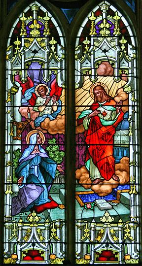 alacoque0155.jpg - Margareta Maria Alacoque, Glasfenster in der Sacred Heart Catholic Church in Freeport, MN, USA