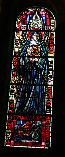 alacoque0194.jpg - Margareta Maria Alacoque, Glasfenster in der Kirche Sacre Coeur, Paris, Frankreich