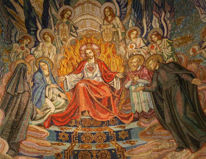 alacoque0219.jpg - Altarmosaik in der Kapelle Claude de Columbiere, Paray-le-Monial, Frankreich