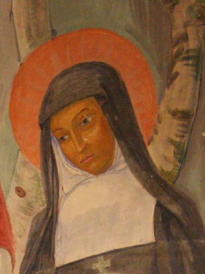 Chantal92.jpg - Gemälde in der Krypta des Mutterhauses der Oblatinnen des hl. Franz von Sales in Troyes, Frankreich, Ausschnitt